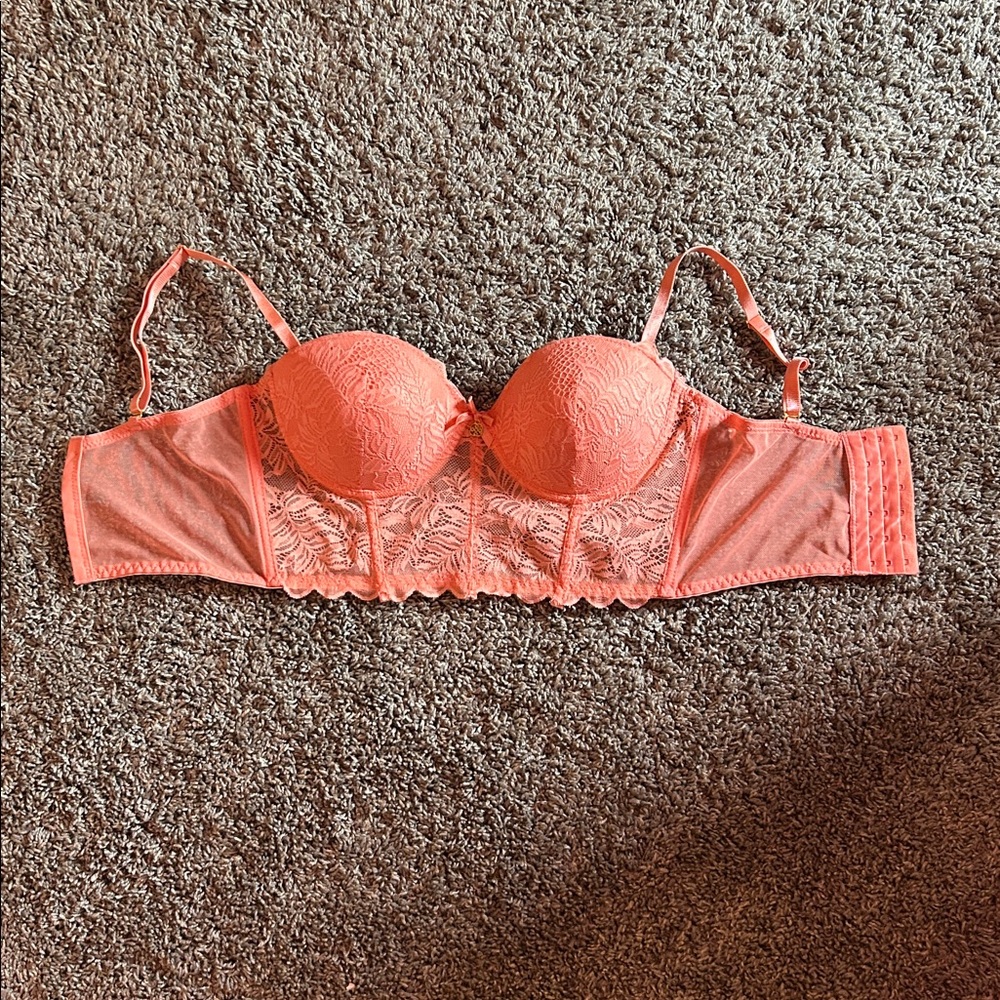 Daisy Fuentes Coral Mesh Bralette